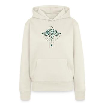 Lotus Lotusblume Om Symbol Mond Yoga - Frauen Premium Bio Hoodie - Naturweiß - Vorne - Selfina (174cm)