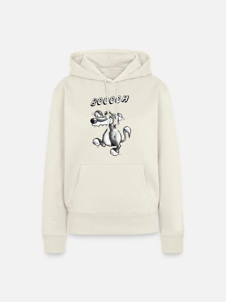 Wilder Wolf - Frauen Premium Bio Hoodie - Naturweiß