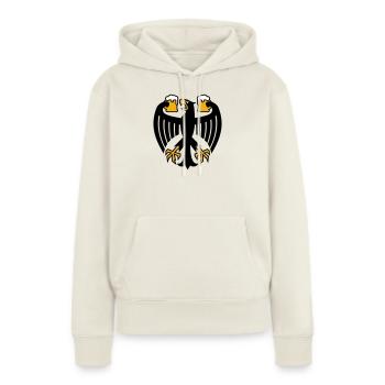 Deutschland Bier Bundesadler - Frauen Premium Bio Hoodie - Naturweiß - Vorne - Selfina (174cm)