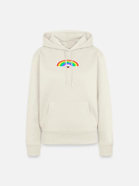 Lebhafte Regenbogenanimation - Frauen Premium Bio Hoodie - Naturweiß