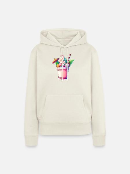 exotische fruchtige Träume:sommerlicher Milchshake - Frauen Premium Bio Hoodie - Naturweiß
