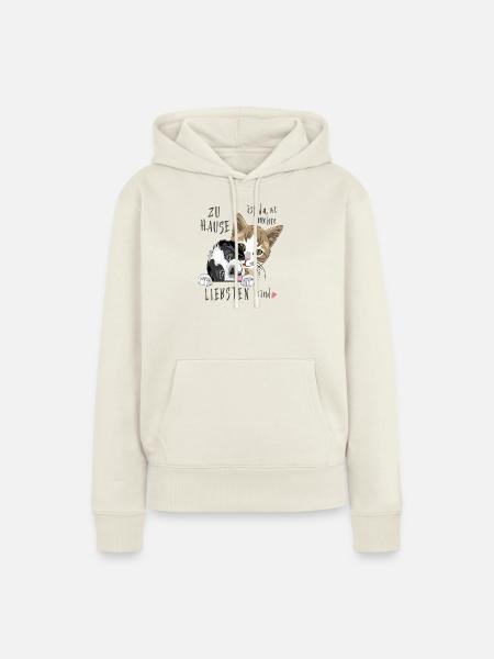 Zu Hause ist da, wo meine Liebsten sind - Frauen Premium Bio Hoodie - Naturweiß