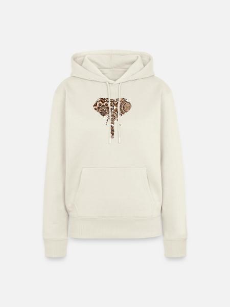 Elefantenmuster - Frauen Premium Bio Hoodie - Naturweiß