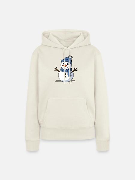 Schneemann Winterzauber - Frauen Premium Bio Hoodie - Naturweiß