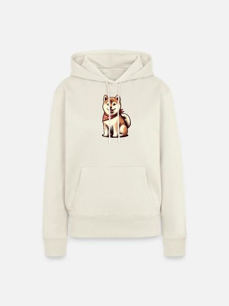 Shiba inu - Frauen Premium Bio Hoodie - Naturweiß