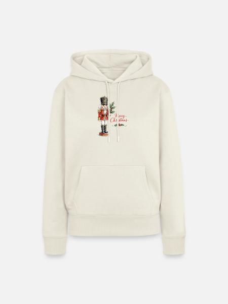 Aquarell Weihnachtsnussknacker - Frauen Premium Bio Hoodie - Naturweiß