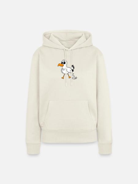 Möwe Lustig Motiv - Frauen Premium Bio Hoodie - Naturweiß