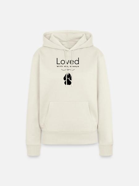 Le chien aimé - Sweat à capuche Premium bio Femme - blanc cassé