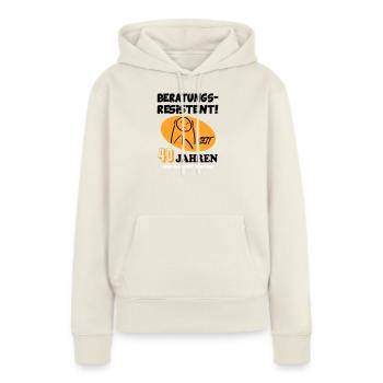 Comic Geburtstag 40 Jahre Happy Birthday - Frauen Premium Bio Hoodie - Naturweiß - Vorne - Selfina (174cm)