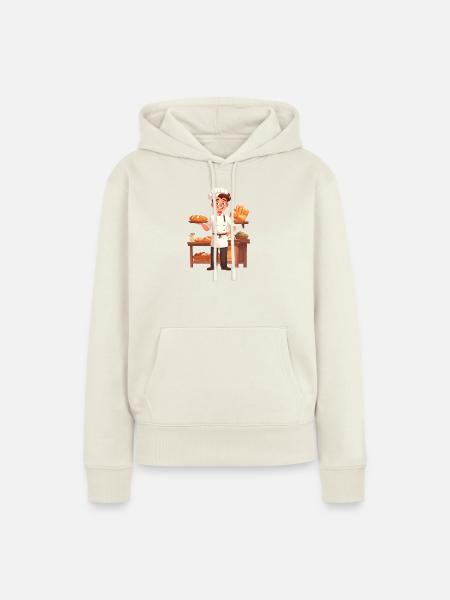 Bäcker - Frauen Premium Bio Hoodie - Naturweiß