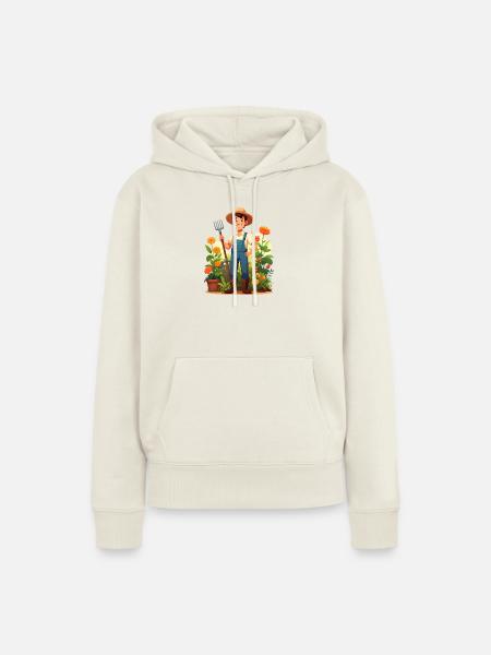 Gärtner - Frauen Premium Bio Hoodie - Naturweiß