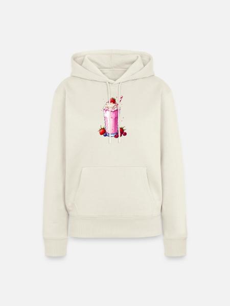 Milchshake - Frauen Premium Bio Hoodie - Naturweiß