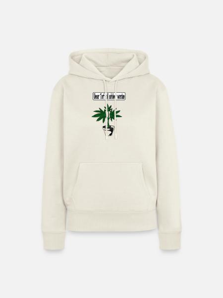 Cannabis-Design - Frauen Premium Bio Hoodie - Naturweiß