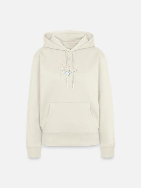 glasses in the space - Frauen Premium Bio Hoodie - Naturweiß
