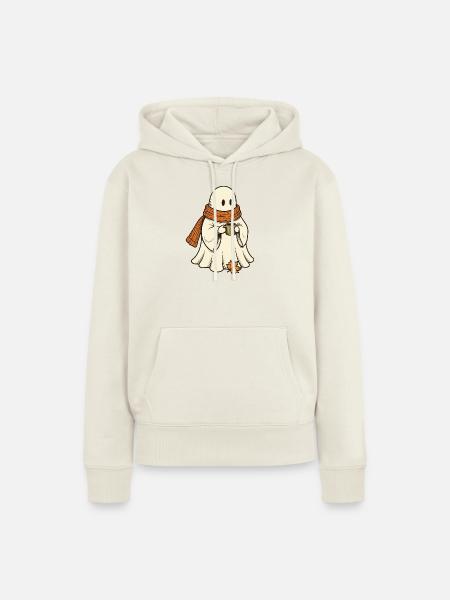 Wärmender Herbstgeist - Frauen Premium Bio Hoodie - Naturweiß