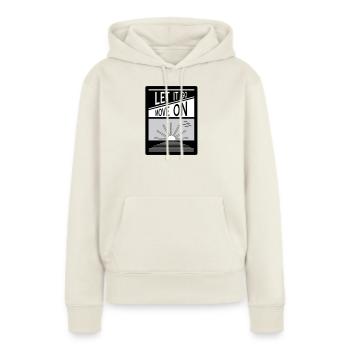 Loslassen. Mach weiter. - Frauen Premium Bio Hoodie - Naturweiß - Vorne - Selfina (174cm)