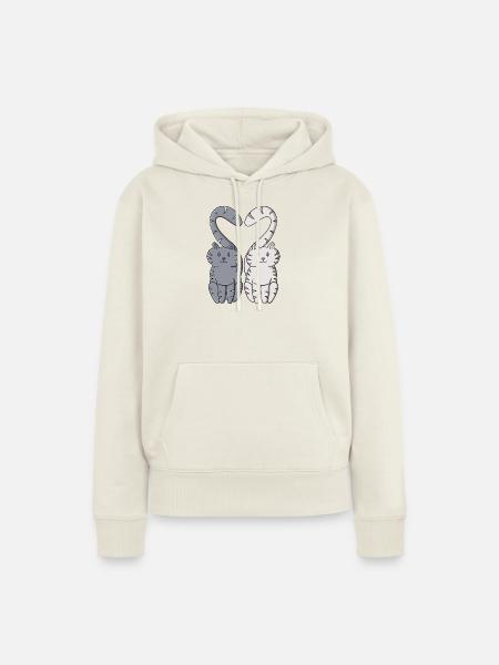 Verliebte Kätzchen - Frauen Premium Bio Hoodie - Naturweiß
