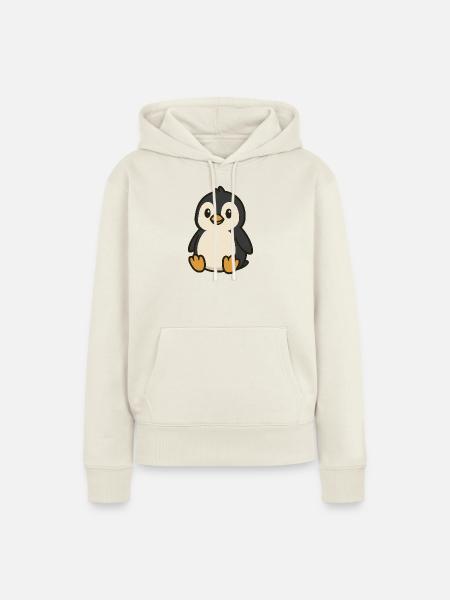 Niedlicher Cartoon-Pinguin – Arktis-Freund - Frauen Premium Bio Hoodie - Naturweiß
