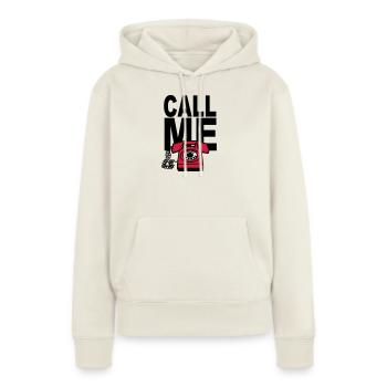 APPELLE-MOI - Sweat à capuche Premium bio Femme - blanc cassé - Devant - Selfina (174cm)