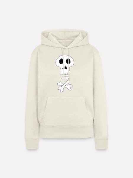 Herr Skull - Frauen Premium Bio Hoodie - Naturweiß
