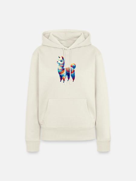 Alpaka - Frauen Premium Bio Hoodie - Naturweiß