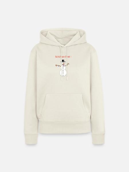 Schneemann schönes Fest - Frauen Premium Bio Hoodie - Naturweiß