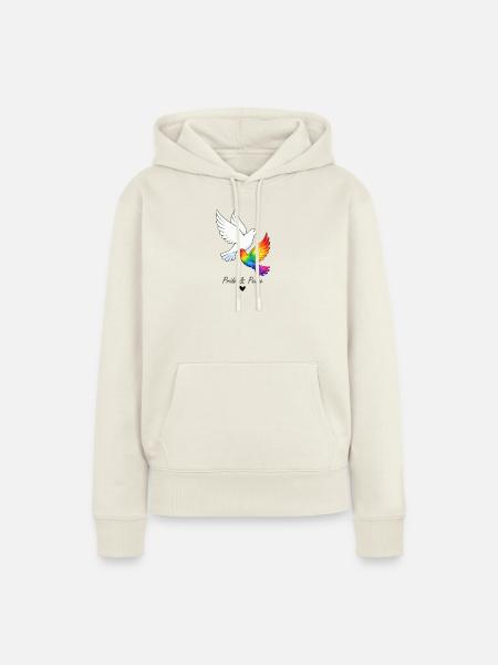 Frieden und Stolz - Frauen Premium Bio Hoodie - Naturweiß