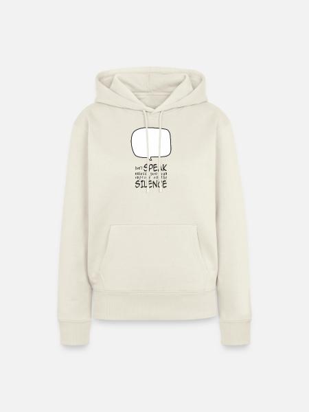Sprechen Sie nicht - Frauen Premium Bio Hoodie - Naturweiß