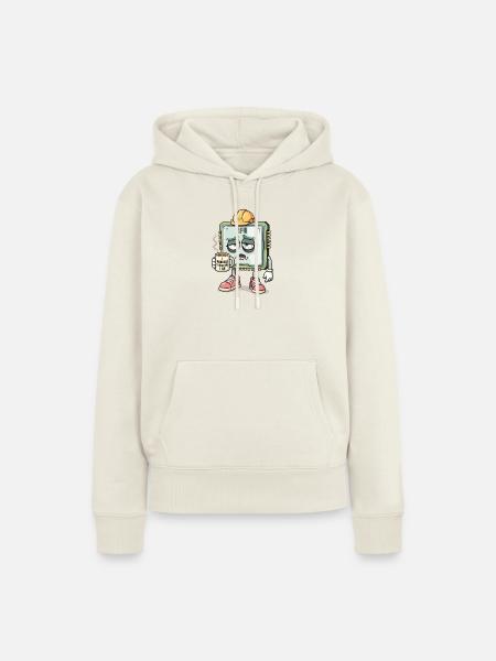 CPU-Charakter - Frauen Premium Bio Hoodie - Naturweiß