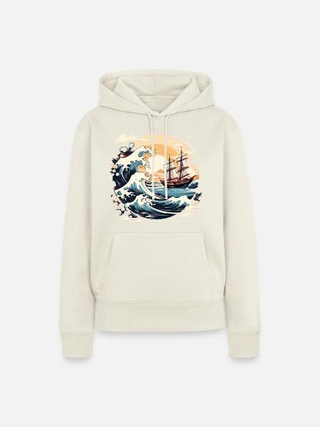Segeln - Frauen Premium Bio Hoodie - Naturweiß