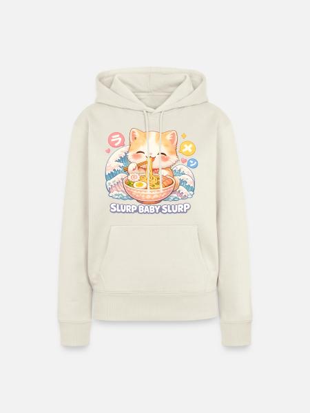 Katzen ramen - Frauen Premium Bio Hoodie - Naturweiß