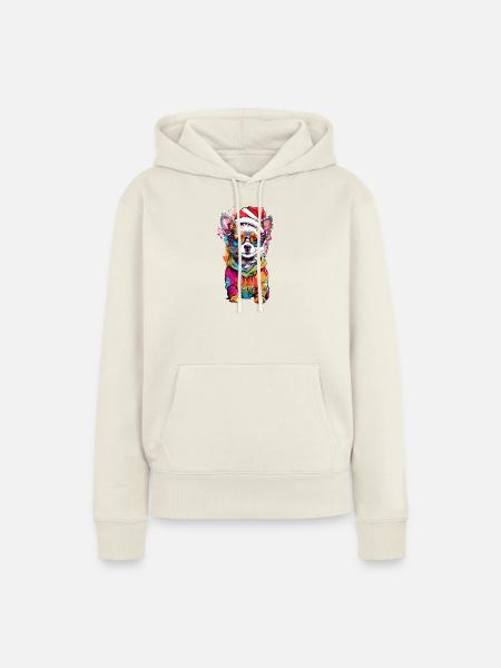 Süßer Hund - Frauen Premium Bio Hoodie - Naturweiß