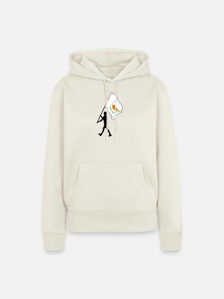 Zypern Flagge Mann Zu Fuß - Frauen Premium Bio Hoodie - Naturweiß