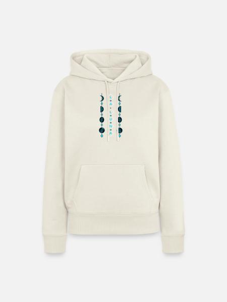 Mondphasen - Frauen Premium Bio Hoodie - Naturweiß