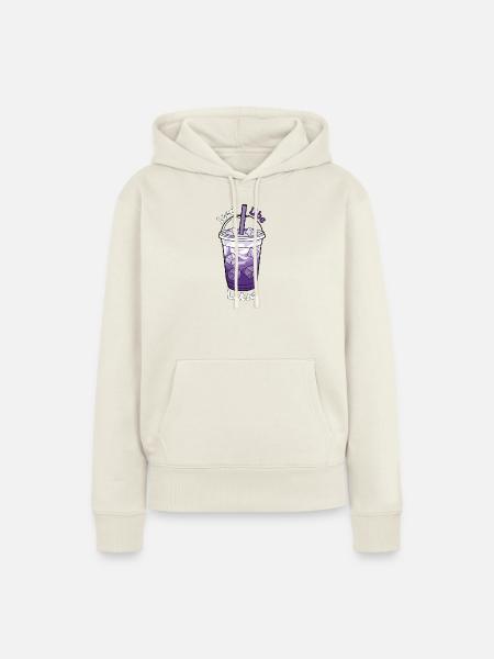 Iced Ube Latte  - Frauen Premium Bio Hoodie - Naturweiß
