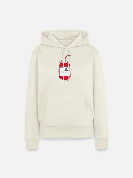 O Positiver Blutbeutel - Frauen Premium Bio Hoodie - Naturweiß