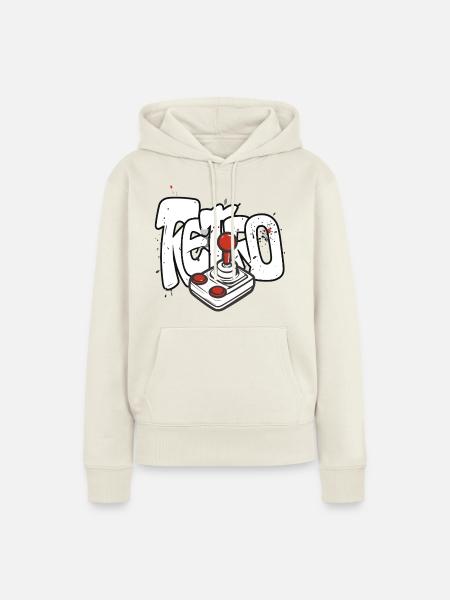 Retrobomber Joystick Design - Frauen Premium Bio Hoodie - Naturweiß