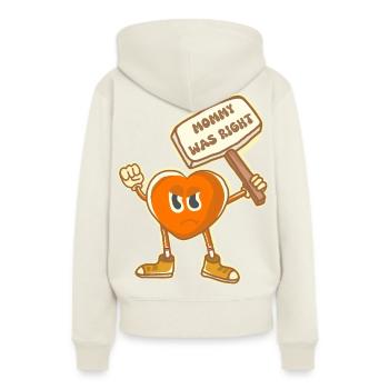 Maman avait raison rétro art. petiteToulon - Sweat à capuche Premium bio Femme - blanc cassé - Dos - Selfina (174cm)