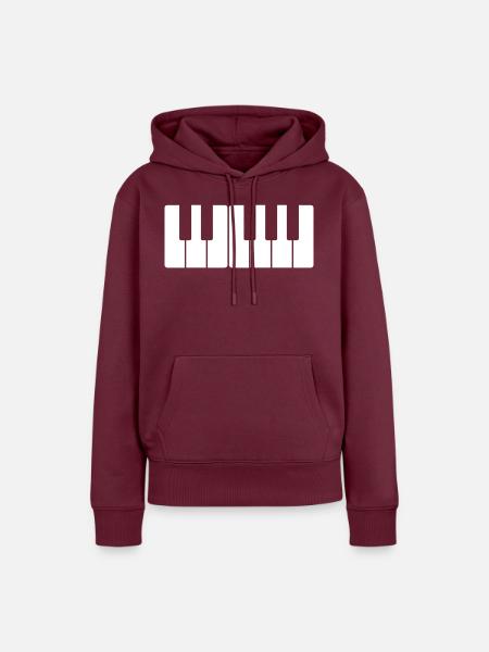 Klavier - Frauen Premium Bio Hoodie - Burgunderrot