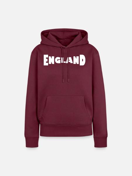 England - Frauen Premium Bio Hoodie - Burgunderrot
