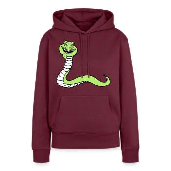 tête de serpent monstre boese dangereux la - Sweat à capuche Premium bio Femme - bourgogne - Devant - Julia (174cm)