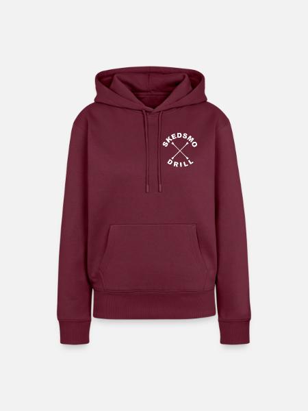 Skedsmo Drill Bohrstangenlogo weiß - Frauen Premium Bio Hoodie - Burgunderrot