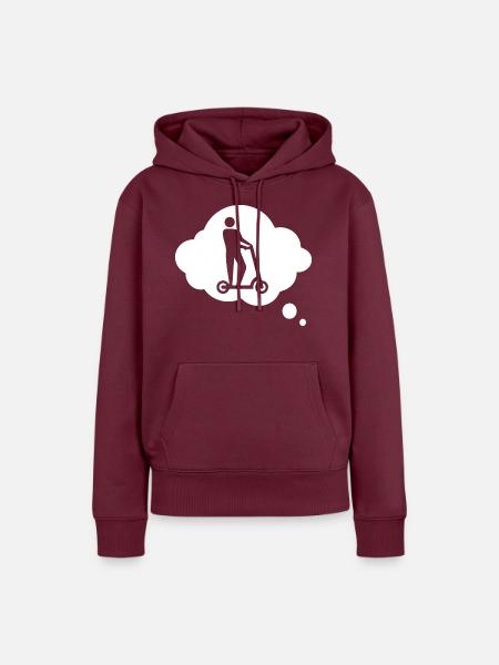E-Scooter E-Roller Scooter - Frauen Premium Bio Hoodie - Burgunderrot