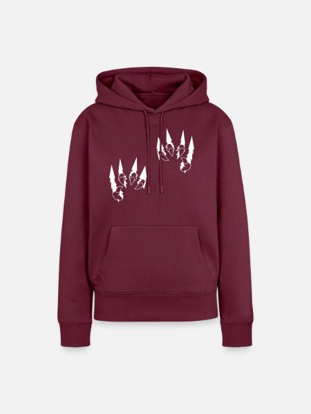 Animal Claws - Frauen Premium Bio Hoodie - Burgunderrot