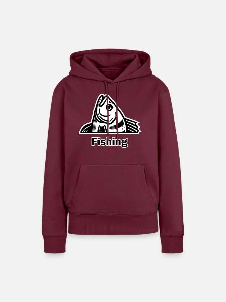 Gefangener Barsch - Fishing Design - Frauen Premium Bio Hoodie - Burgunderrot
