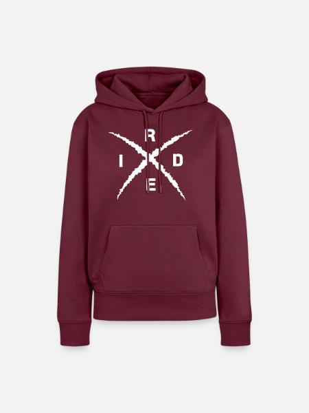Ride - Frauen Premium Bio Hoodie - Burgunderrot