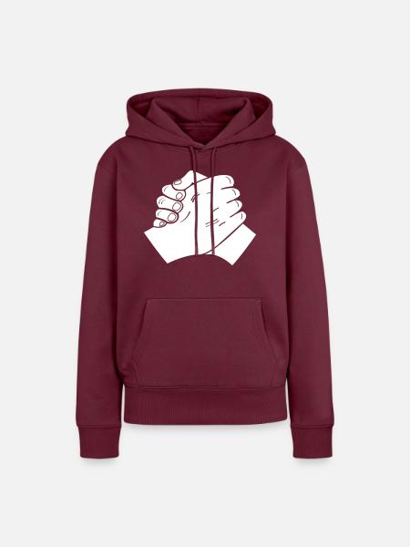 händeschlag 01 - Frauen Premium Bio Hoodie - Burgunderrot