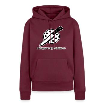 Keks und Messer - Gefährlich leckeres Design - Frauen Premium Bio Hoodie - Burgunderrot - Vorne - Julia (174cm)