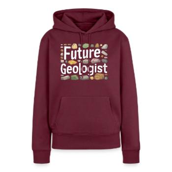 Carrière de futur géologue - Sweat à capuche Premium bio Femme - bourgogne - Devant - Julia (174cm)
