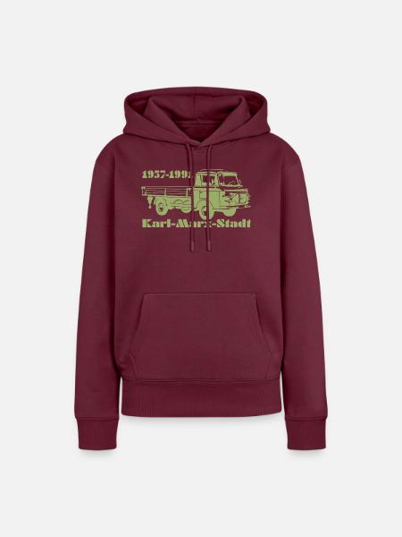 Barkas Pritsche - Frauen Premium Bio Hoodie - Burgunderrot